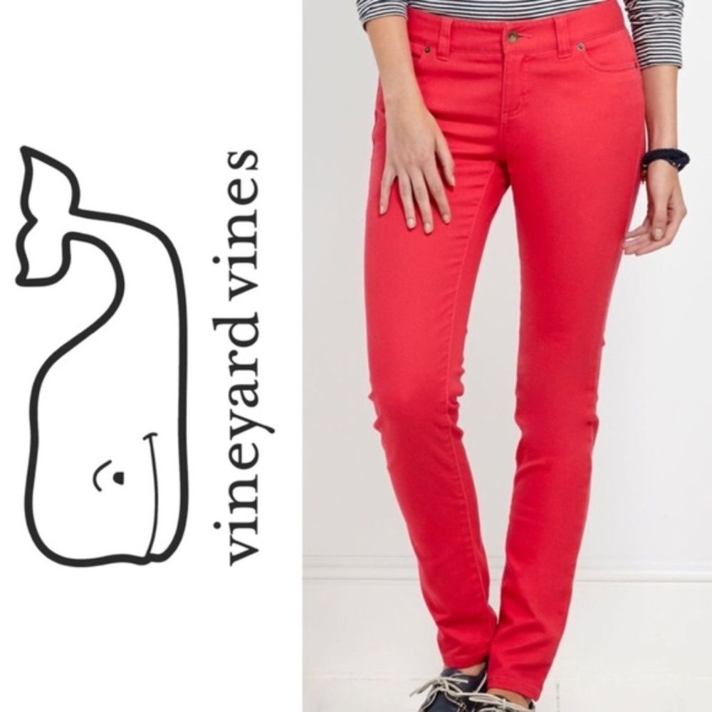 🐳Vineyard Vines Coral Denim Skinny Jeans🐳